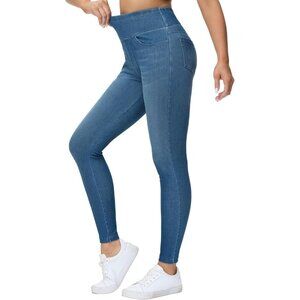 Women's High Waisted Jeggings Stretchy Tummy Control Skinny Jeans Pockets